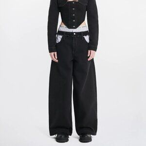 NWT Dion Lee Boxer Denim Pants Black Size 26